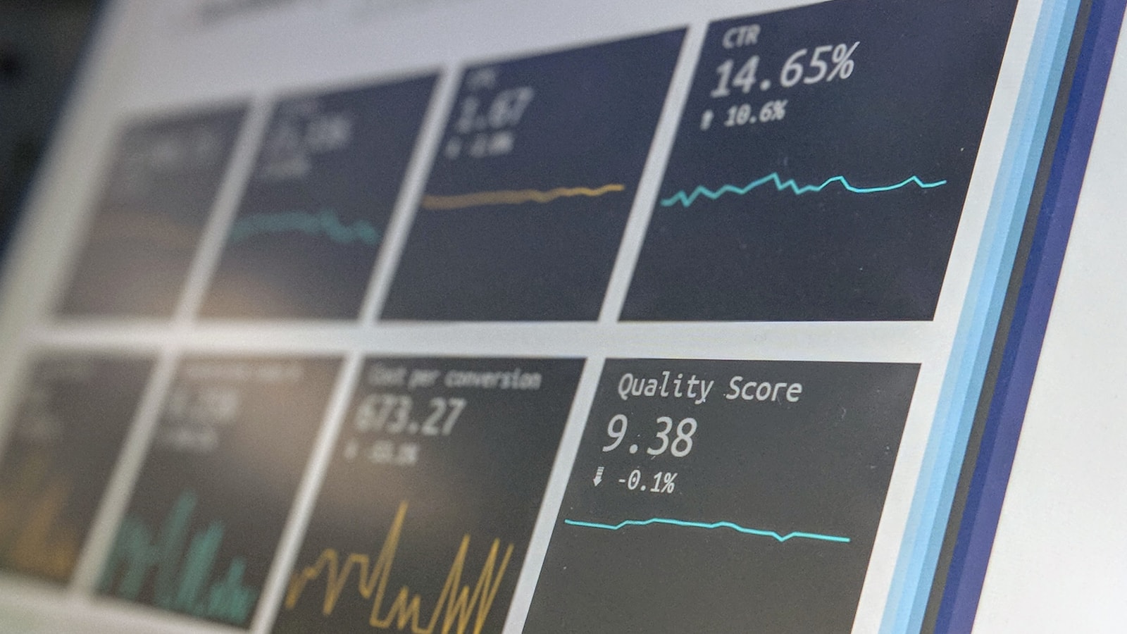 Data-reporting dashboard displayed on a laptop screen.